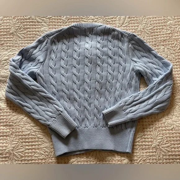 Polo Ralph Lauren Light Blue Cable Knit Cardigan - Picture 4 of 6